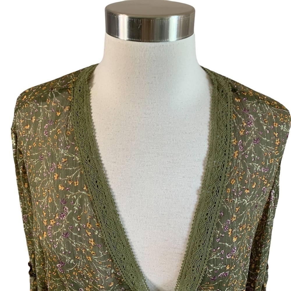 Jessica Simpson New With Tags Binx Ditsy Print Ruffle Sleeve Kimono Size XS - Picture 4 of 14
